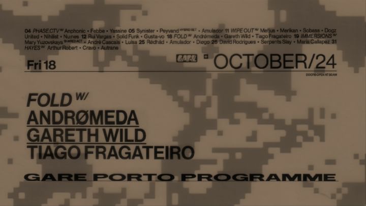 Cover for event: Fold * ANDRØMEDA, GARETH WILD, Tiago Fragateiro