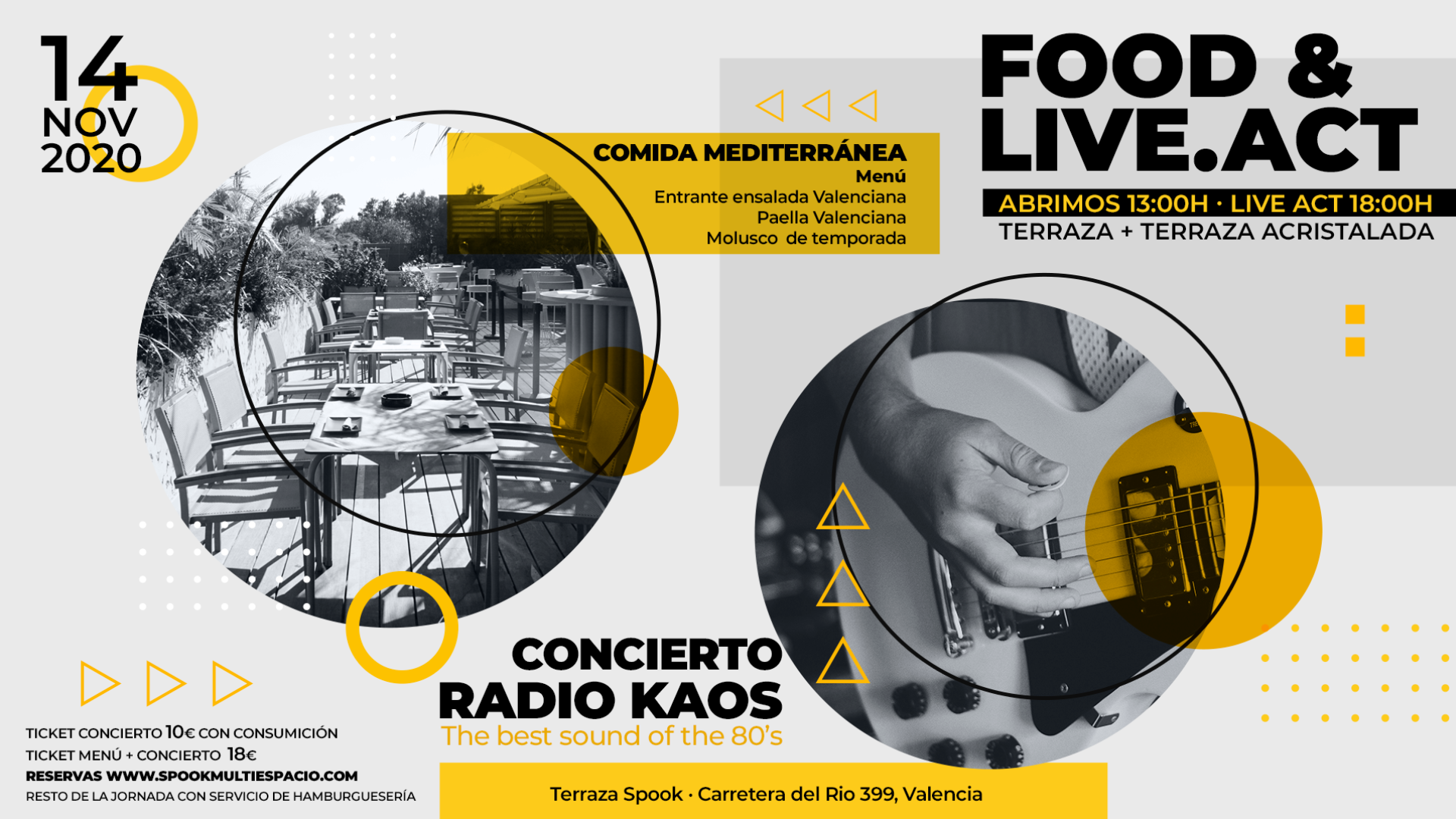 Food & Live.Act - Concierto 80s Classics & Paella image