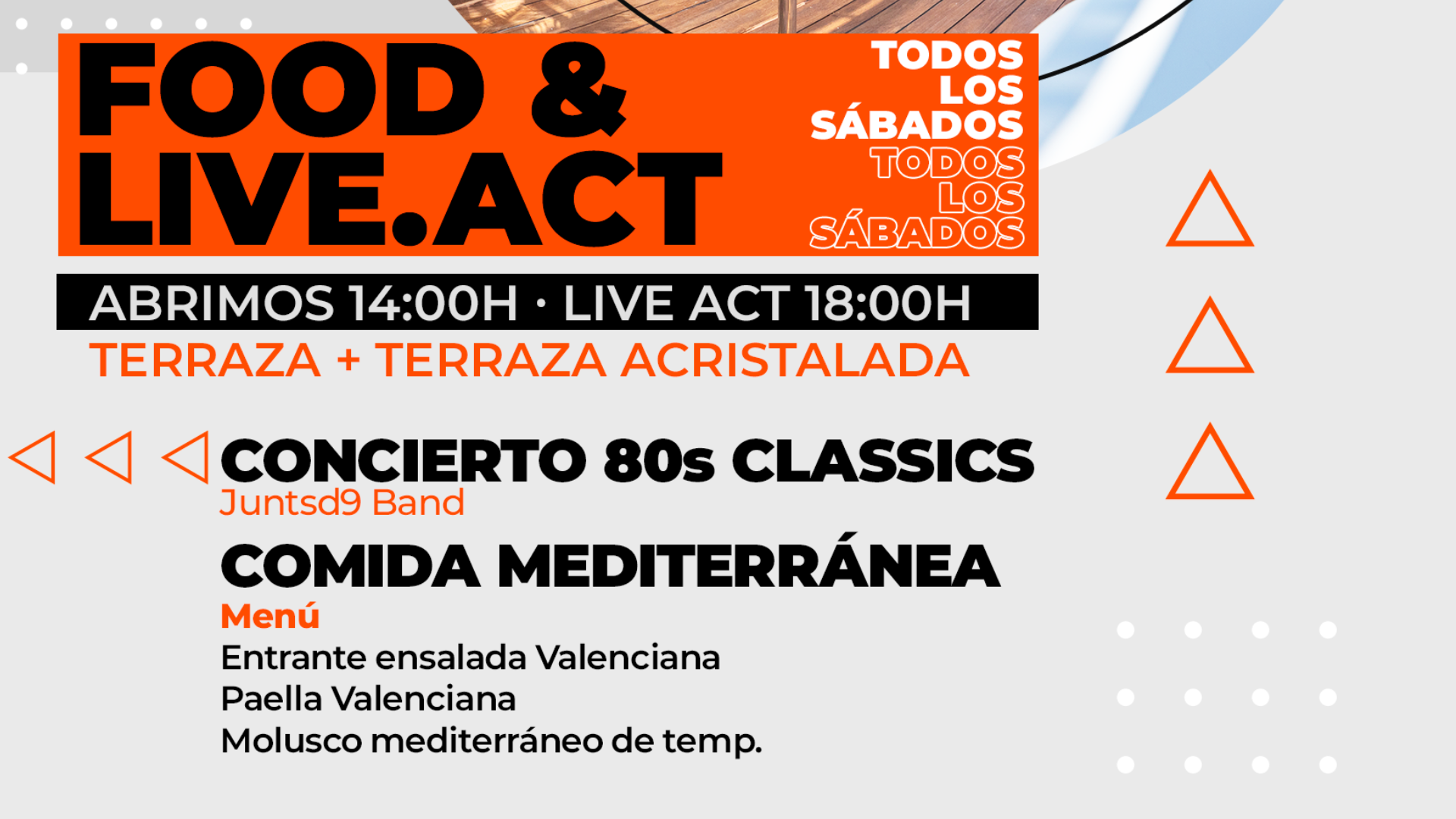 Food & Live.Act - Concierto 80s Classics & Paella