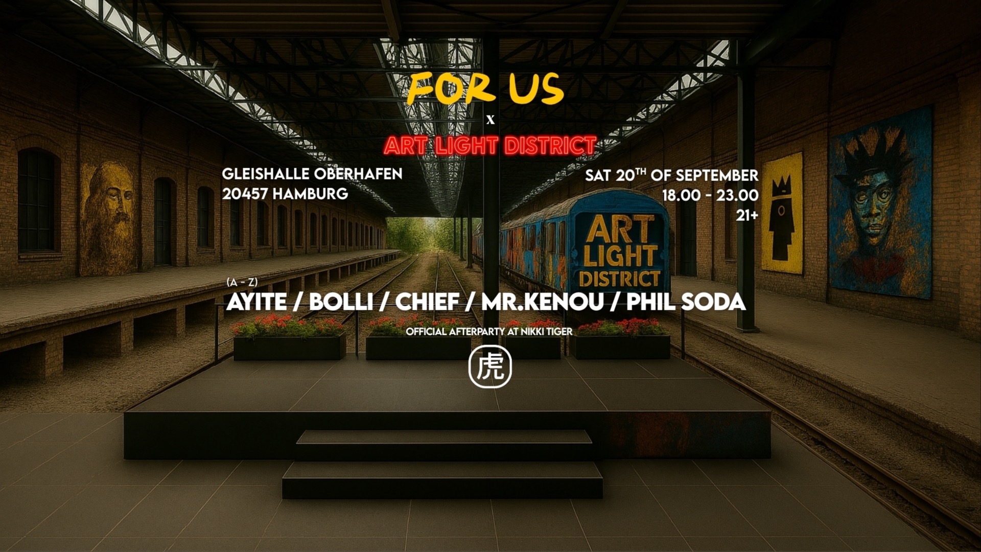 FOR US x ART LIGHT DISTRICT - presents THE RAILYARD @Gleishalle image