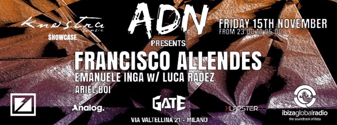 Cartell de l'esdeveniment Francisco Allendes | Gate Milano Pres. by ADN