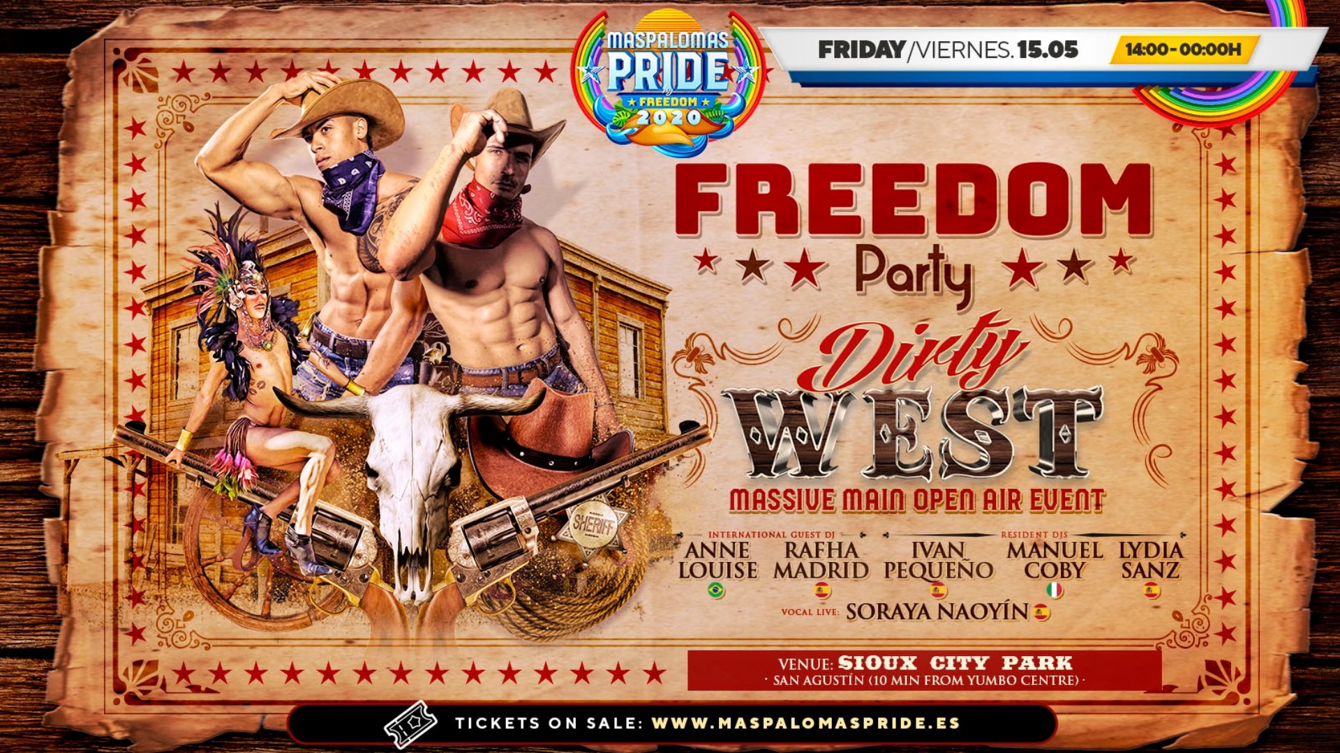 FREEDOM Party - DIRTY WEST Massive Main Open-air Event - Maspalomas Pride 2021 image