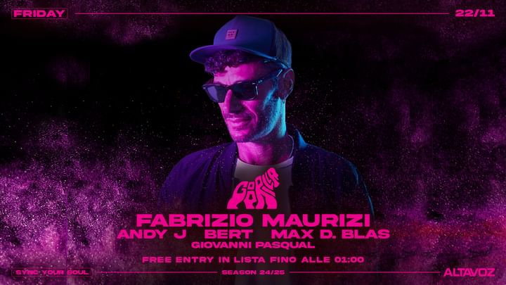 Cover for event: Fri 22.11 • w/ FABRIZIO MAURIZI • Free Entry until 01.00