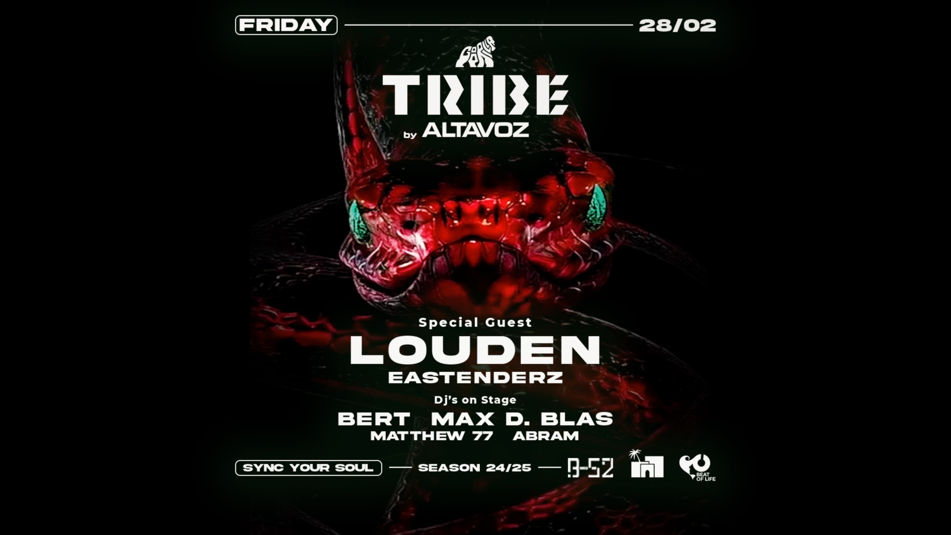 Fri 28.02 • TRIBE w/ LOUDEN • Free Entry entro 00:30