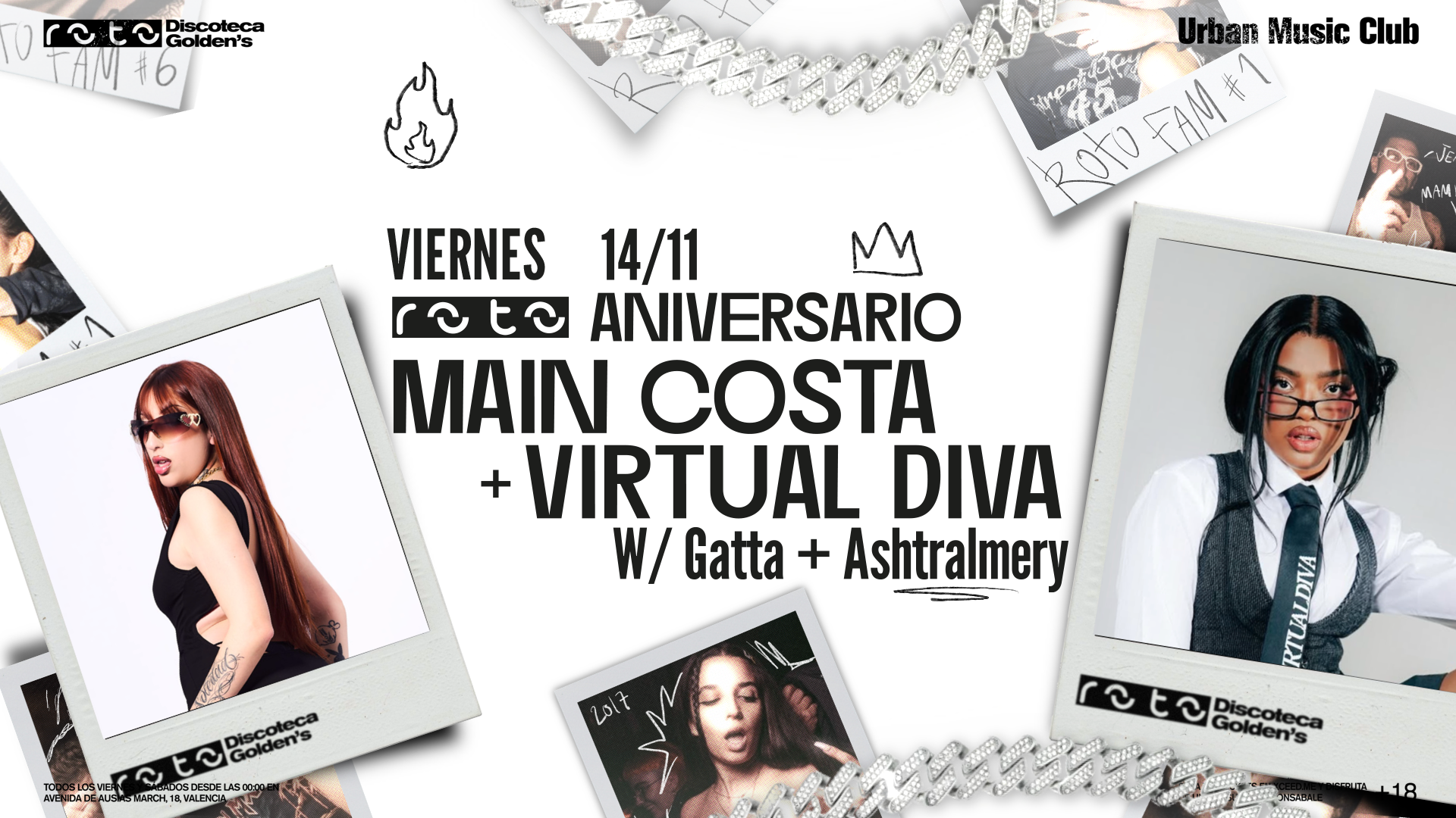 FRIDAY 14/11 ANIVERSARIO: VIRTUAL DIVA & MAIN COSTA