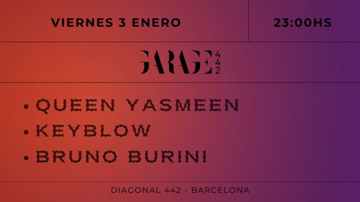 Cover for event: Friday night with Yasmeen, Keyblow, Bruno Burini