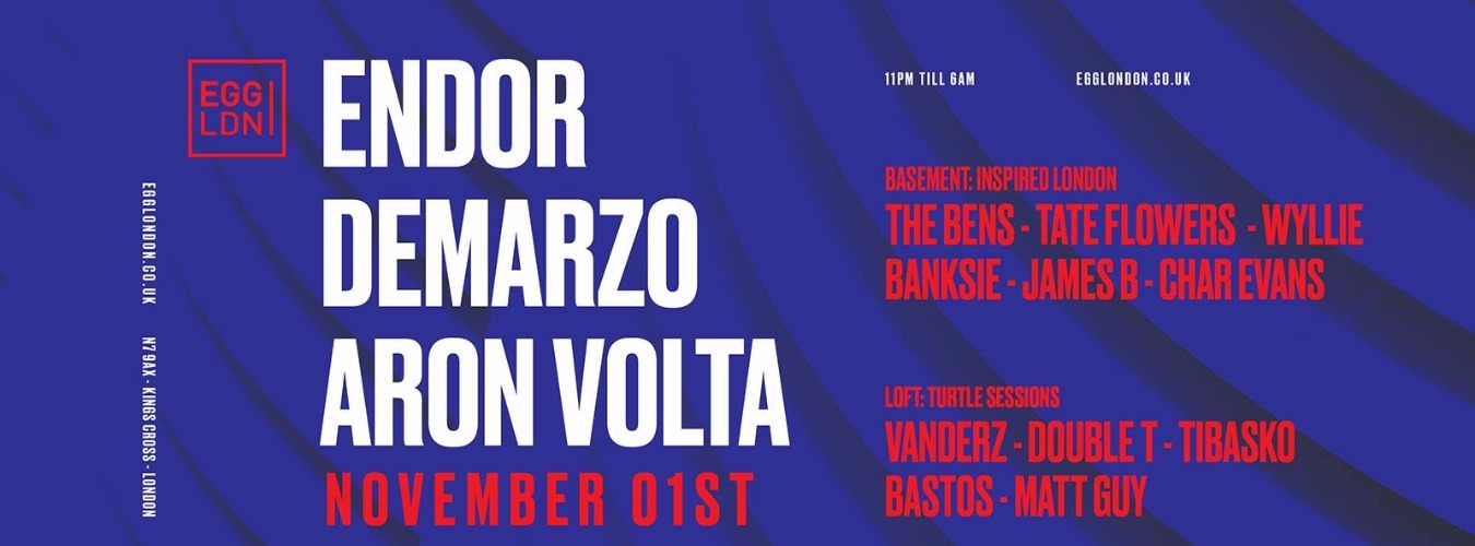 FRIDAYS AT EGG: ENDOR, DEMARZO, ARON VOLTA MORE image