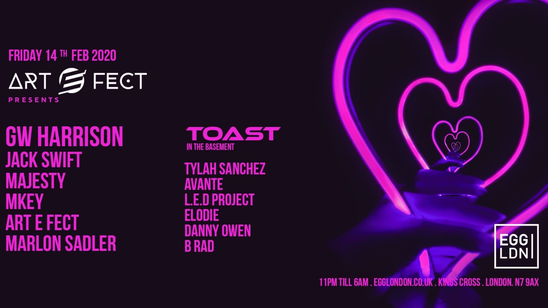 FRIDAYS AT EGG: VALENTINES SPECIAL: GW HARRISON, JACK SWIFT, MAJESTY, MKEY, ART E FECT & MARLON SADLER image