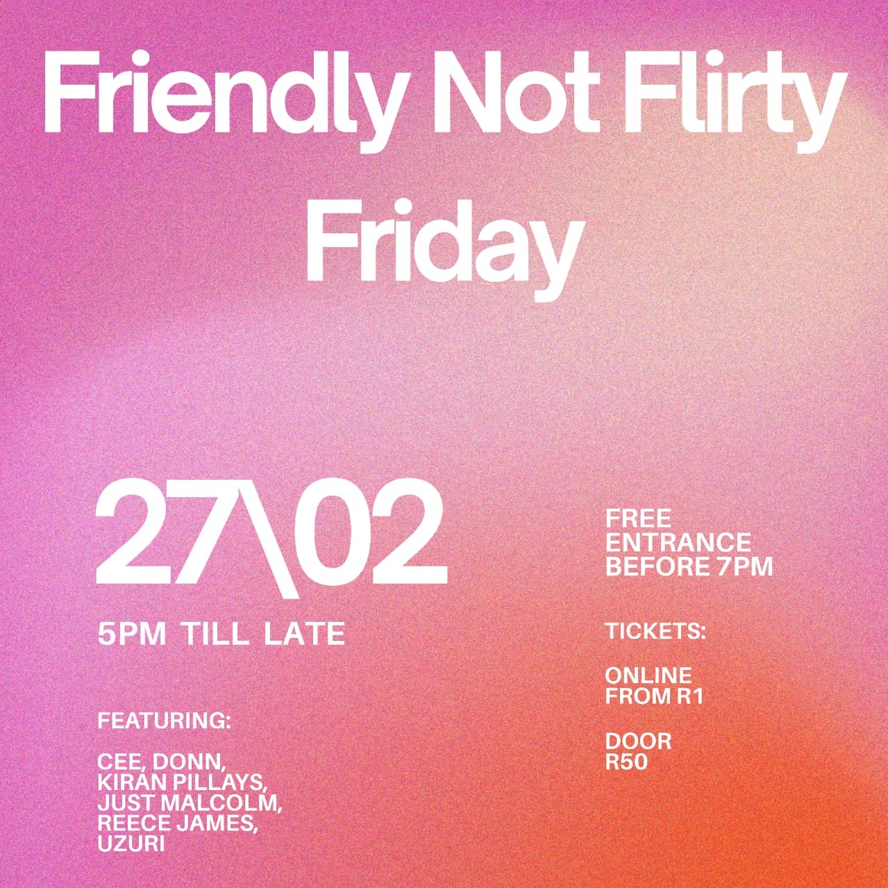 Friendly Not Flirty Friday image