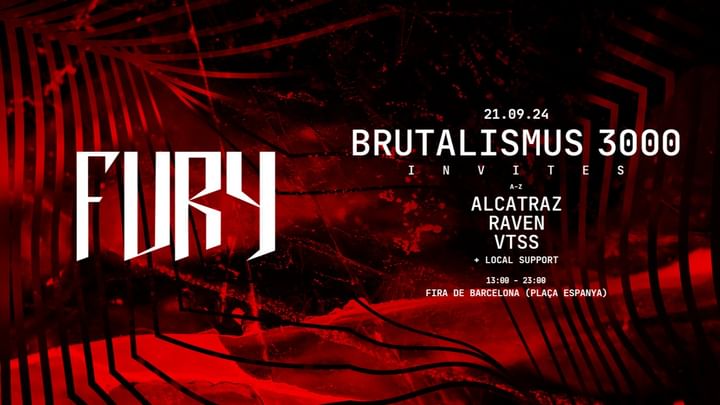 Cover for event: Fury V pres: B3K Invites pres: Brutalismus 3000