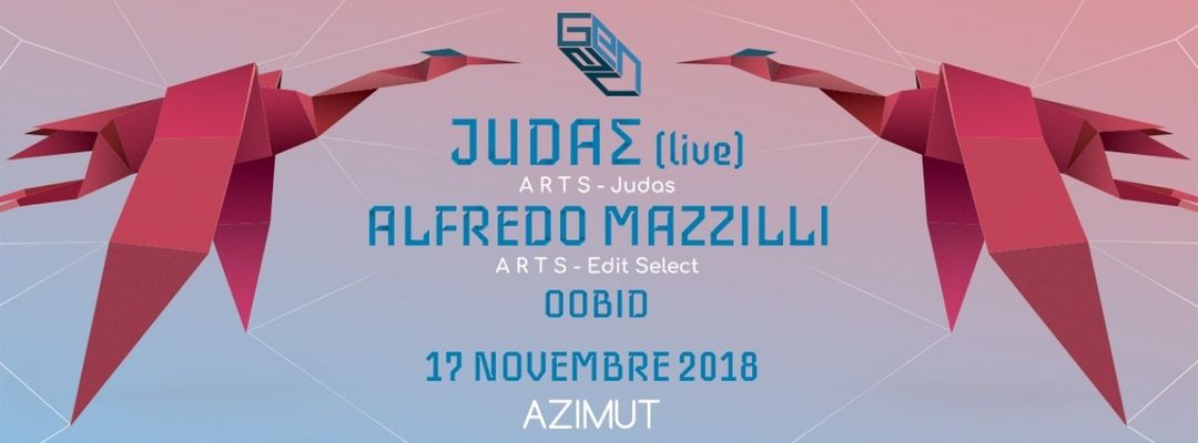 Cartell de l'esdeveniment GENAU pres. JUDAΣ Live + ALFREDO MAZZILLI (A.R.T.S.) at Azimut