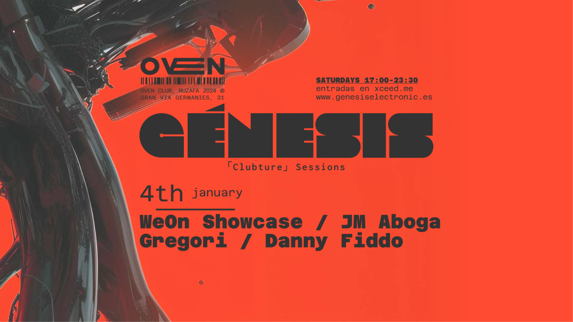 Génesis x Oven - Club: Gregori + Danny Fiddo / Bar: We On showcase + JM Aboga image