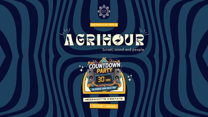 Cover for event: MEZZANOTTE D'ESTATE - Giovedì 14 Agosto ✮ AGRIHOUR ✮ L'apericena al tramonto con il COUNTDOWN PARTY