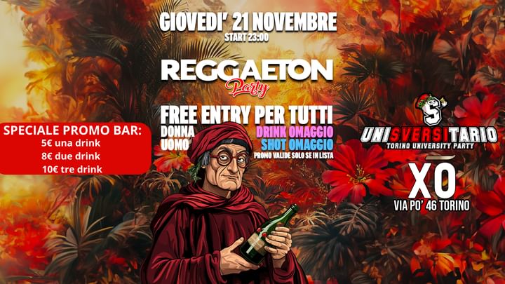 Cover for event: Giovedì 21 nov. FREE ENTRY + DRINK OMAGGIO in lista 