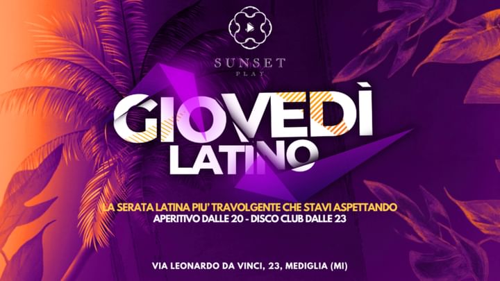 Cover for event: GIOVEDI LATINO - @ SUNSET