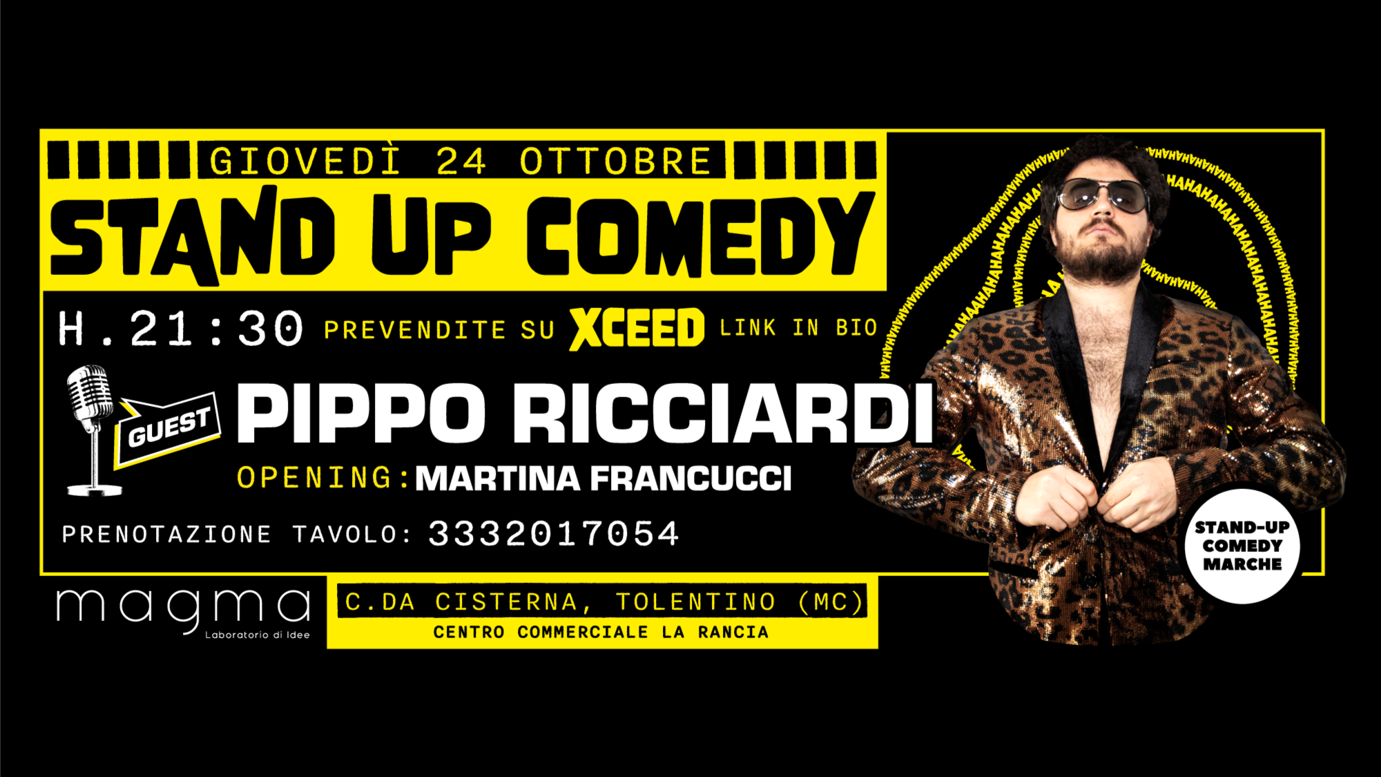? GIOVEDÌ24 OTTOBRE - PIPPO RICCIARDI PRESENTA - PIPPO FOREVER - STAND UP COMEDY al MAGMA ?