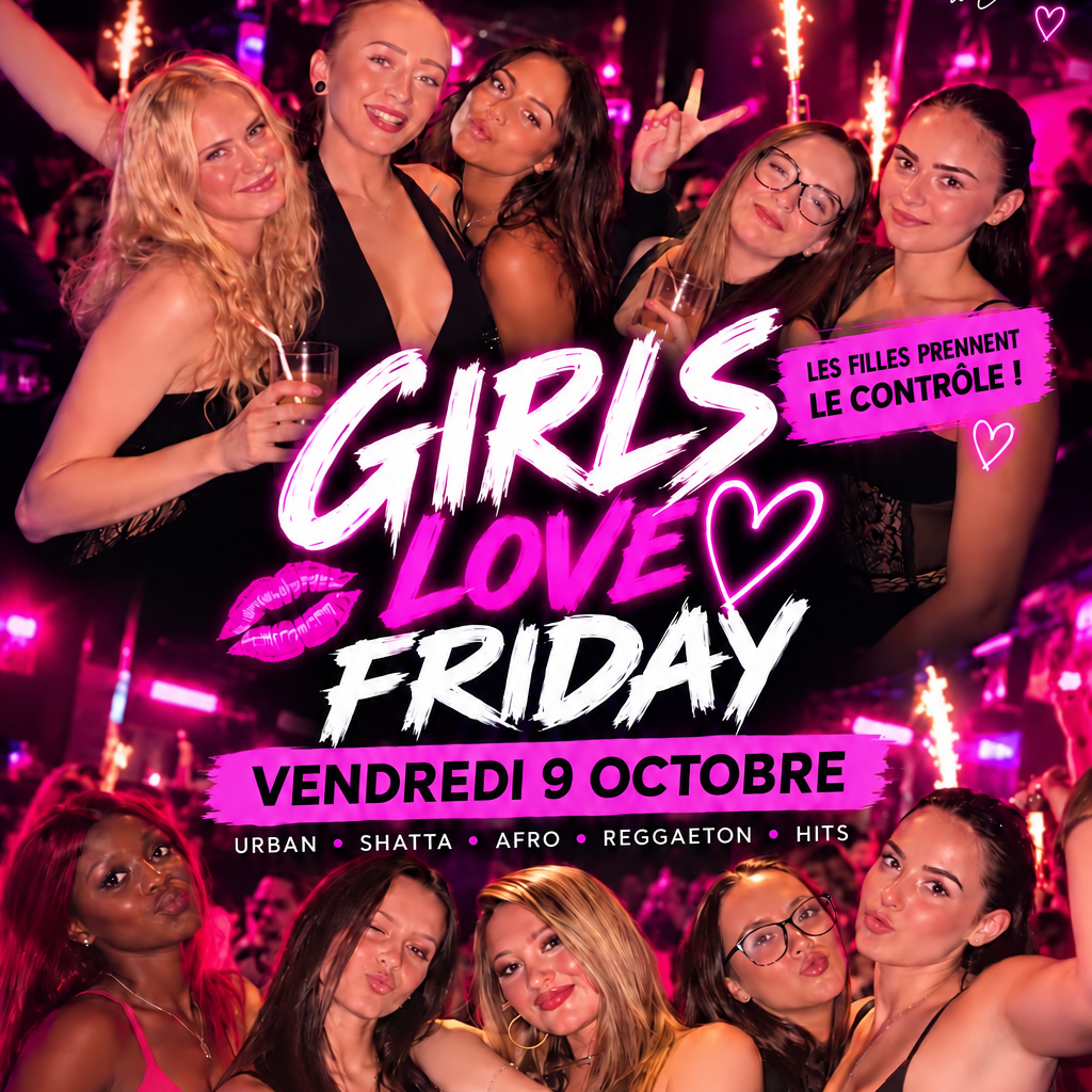 Affiche de la soirée Girls Love Friday au Hïght, boîte de nuit à Carnac