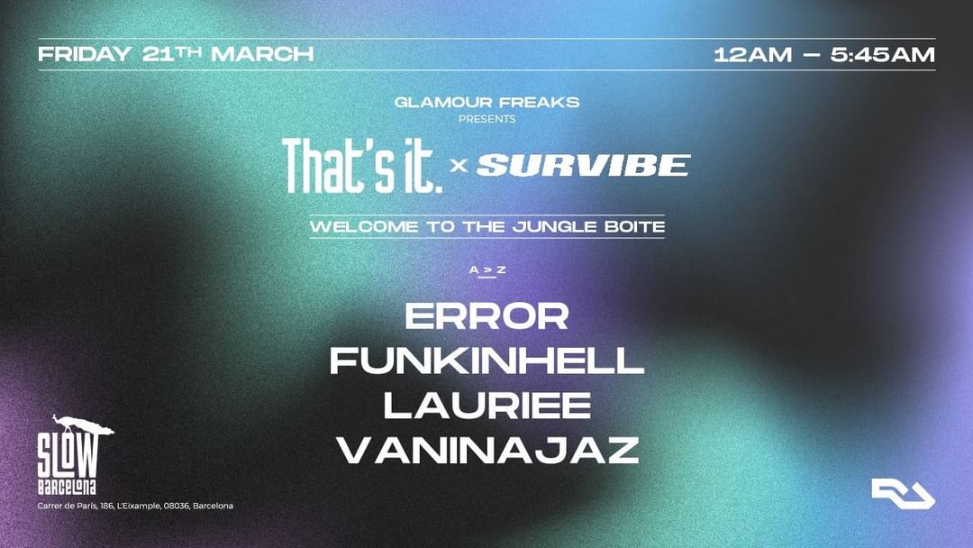 Glamour Freaks pres. That's It x Survibe event cover