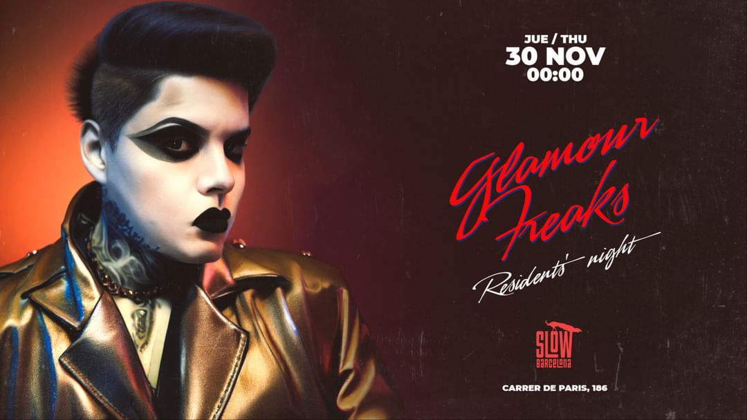 Cartell de l'esdeveniment Glamour Freaks showcase Residents Night #013