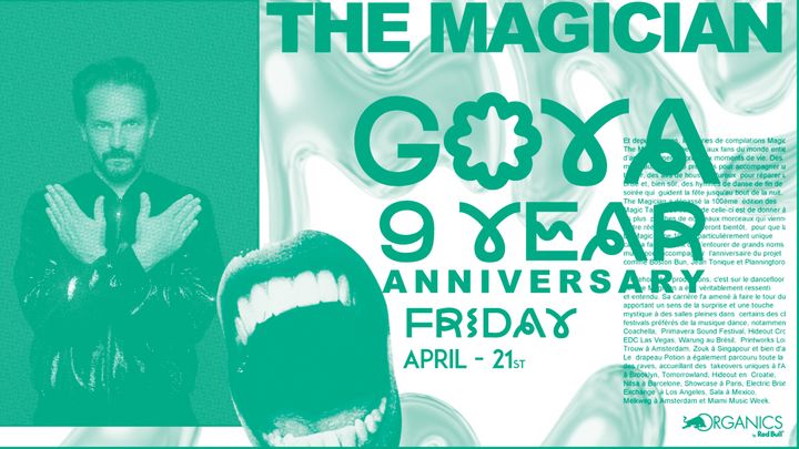 Cover for event: Goya Social Club 9th Anniversary with The Magician