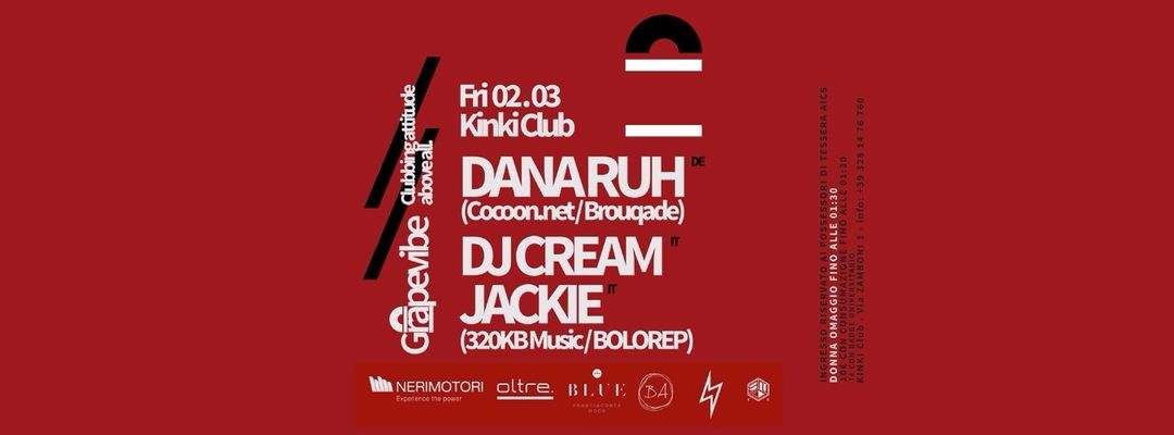 Grapevibe w/ Dana Ruh (Cocoon / Brouqade)-Eventplakat