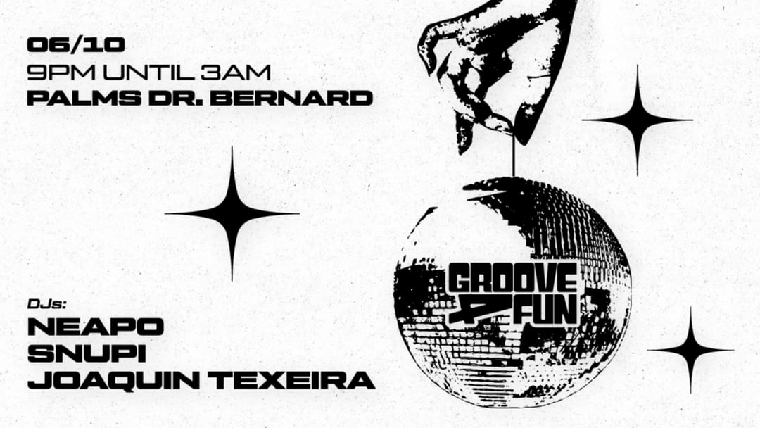 Cartell de l'esdeveniment groove4fun At Palms Dr. Bernard