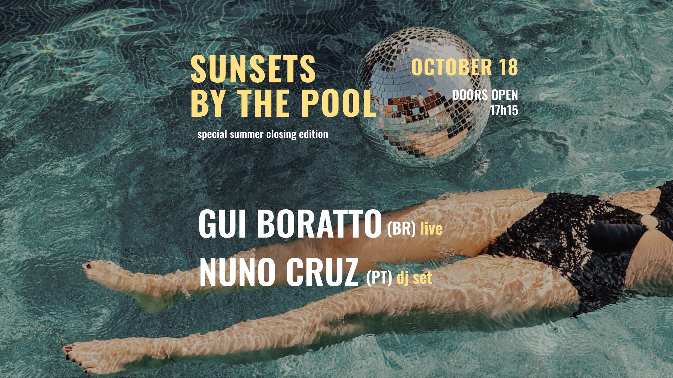 Gui Boratto (live) + Nuno Cruz (DJ Set) - Sunsets by the Pool image