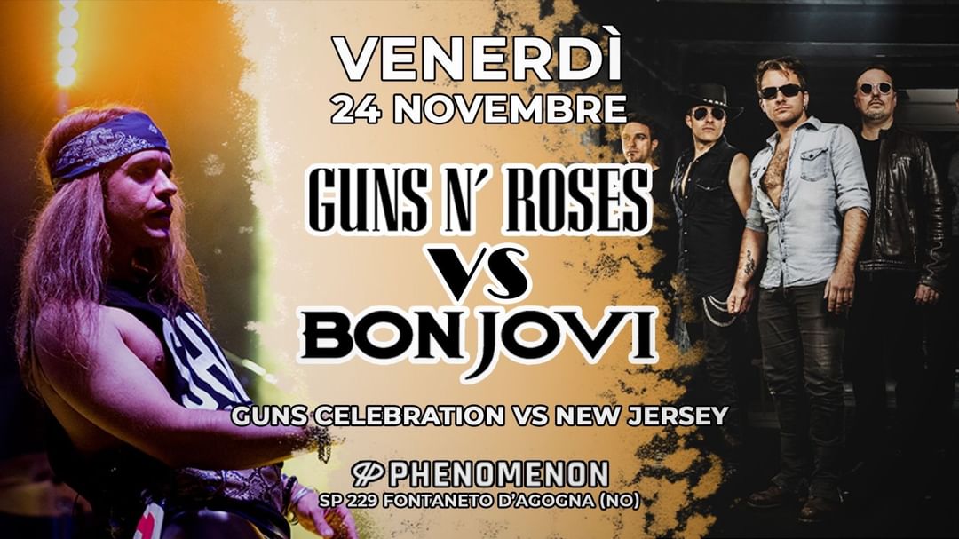 GUNS'S ROSES VS BON JOVI " GUNS CELEBRATION  VS NEW JERSEY-Eventplakat