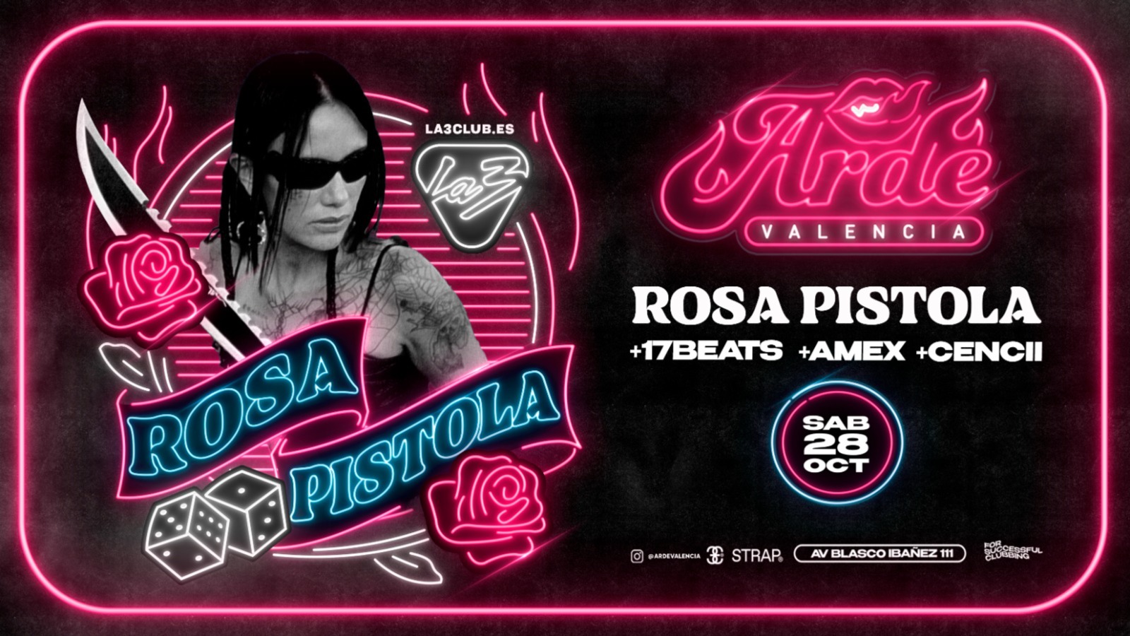 HALLOWEEKEND . La3 x Arde Valencia: Rosa Pistola + Cencii image