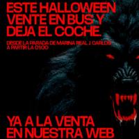 Cartel de Halloween: Bus lanzadera (Marina Sur-Valencia -> Spook) en Spook Club