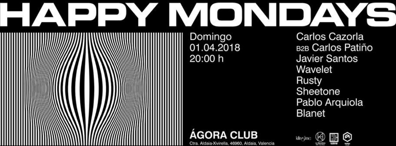 Happy Mondays at Ágora Club Domingo 1 Abril desde las 20:00 image