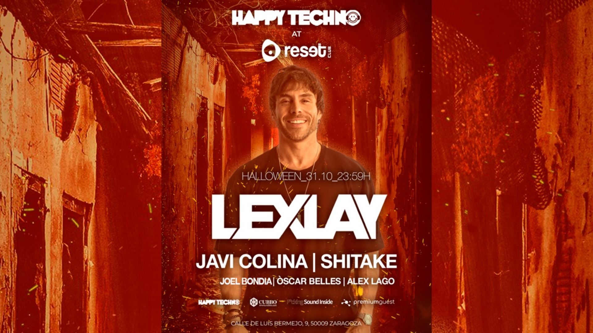 HappyTechno Halloween at Reset Club Zaragoza with Lexlay, Shitake, Javi Colina and more image