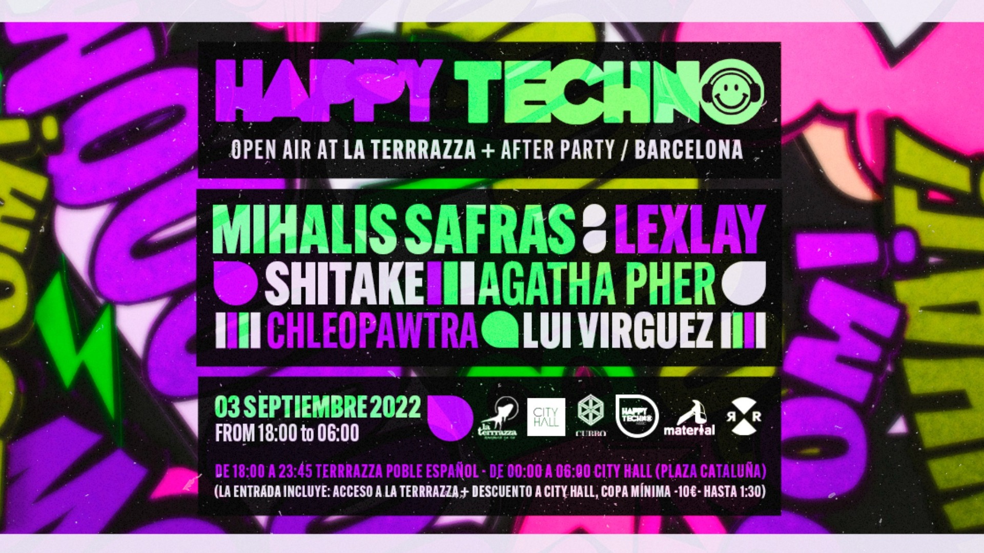 HappyTechno Open Air at La Terrrazza Barcelona + After Party at City Hall image