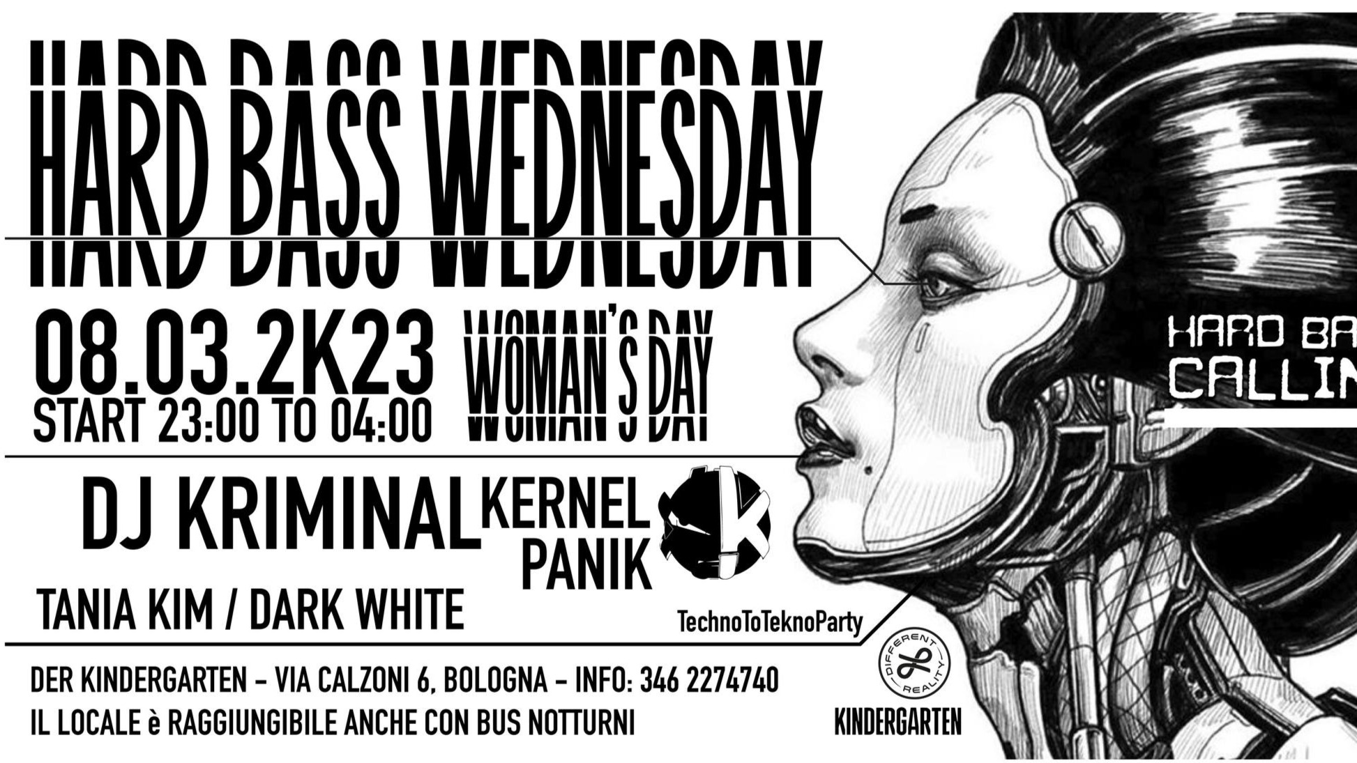 HARD BASS WEDNESDAY - Women's Day Party w/ dj Kriminal KERNEL PANIK image