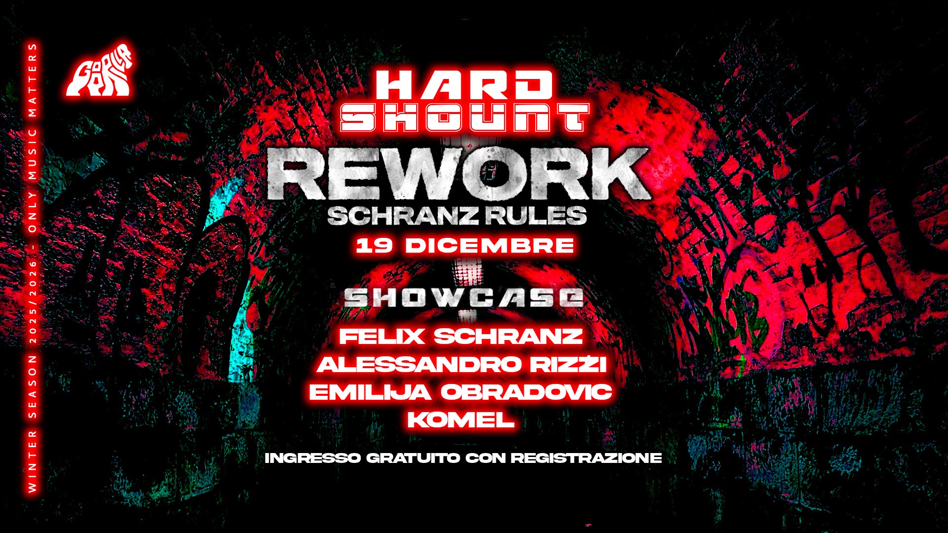 HARD SHOUNT x REWORK • VENEDI' 19.12 • GOORILLA CLUB  image