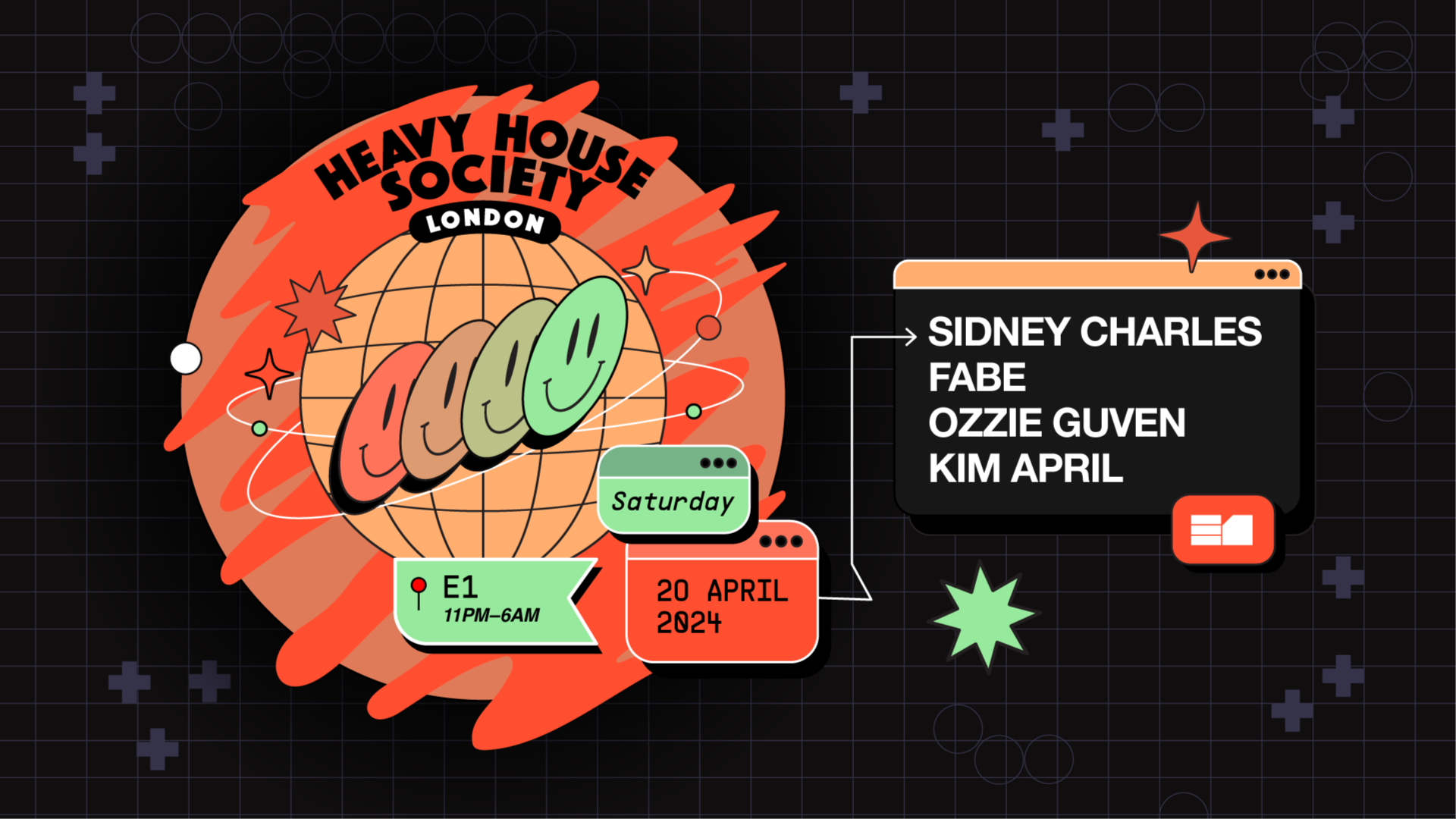 HEAVY HOUSE SOCIETY: Sidney Charles, Fabe, Ozzie Guven, Kim April 