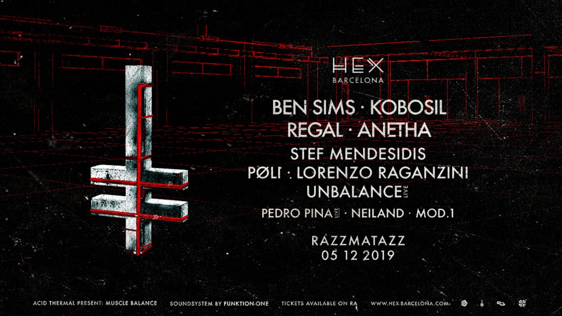 HEX at RZZ #4 w/ Ben Sims, Kobosil, Regal, Anetha, Stef Mendesidis and more image
