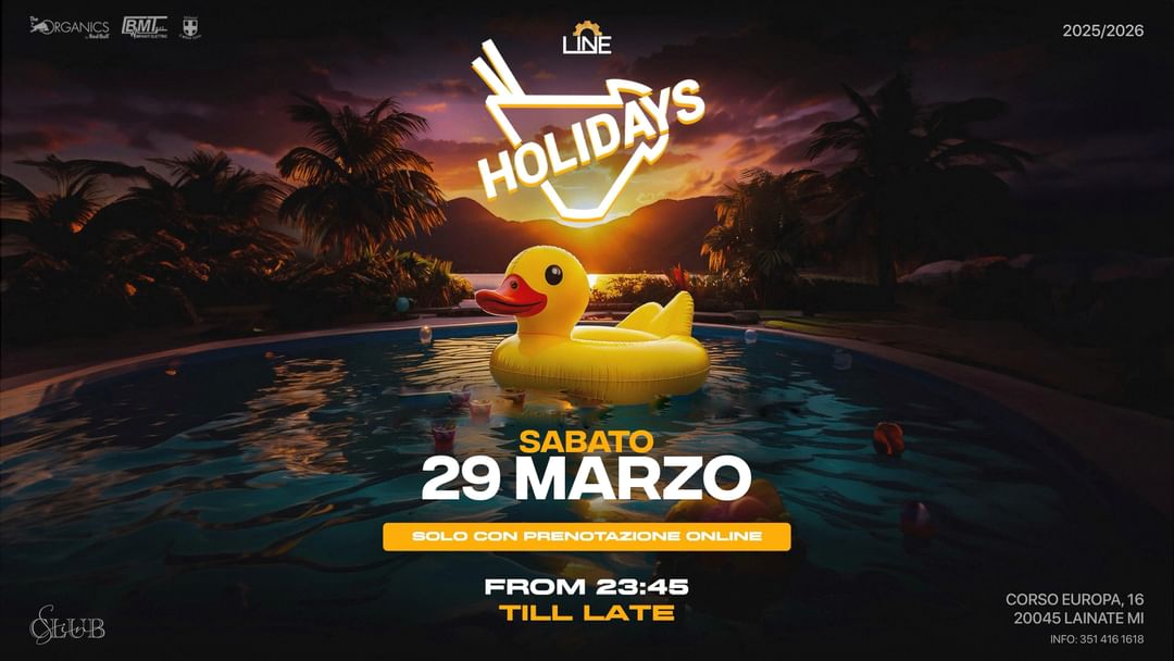 Cartell de l'esdeveniment Holidays, by SinClub
