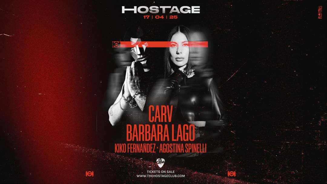 Cartel del evento Hostage presents. Carv & Barbara Lago at Es Gremi