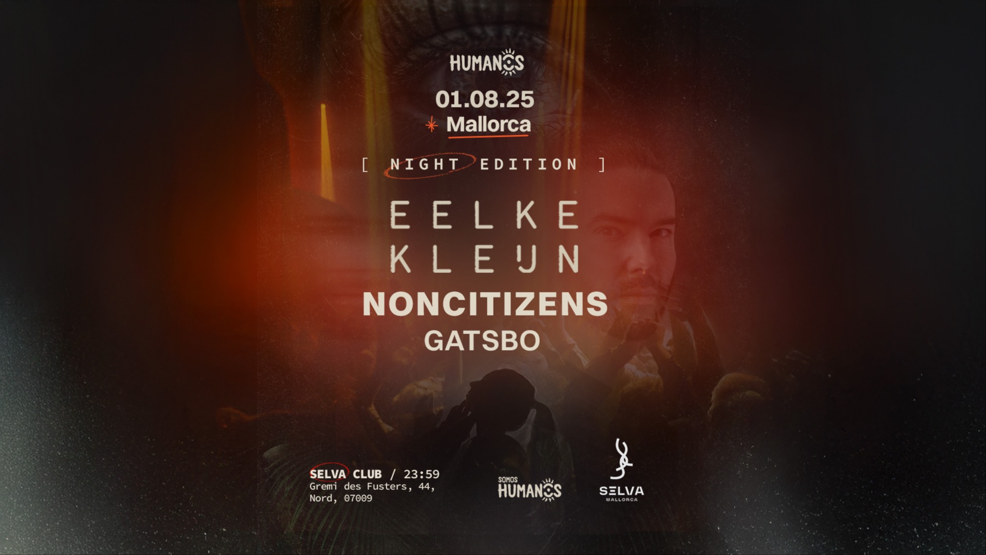 HUMANOS MALLORCA NIGHT w/ EELKE KLEIJN + NONCITIZENS + Gatsbo image
