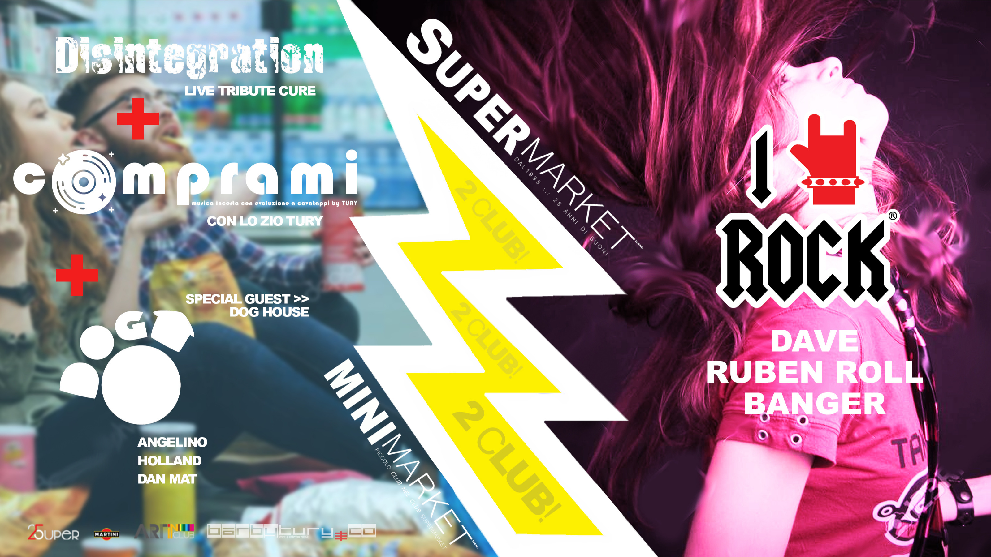 I LOVE ROCK PARTY + COMPRAMI con lo ZIO TURY + CURE TRIBUTE + DOG HOUSE  image