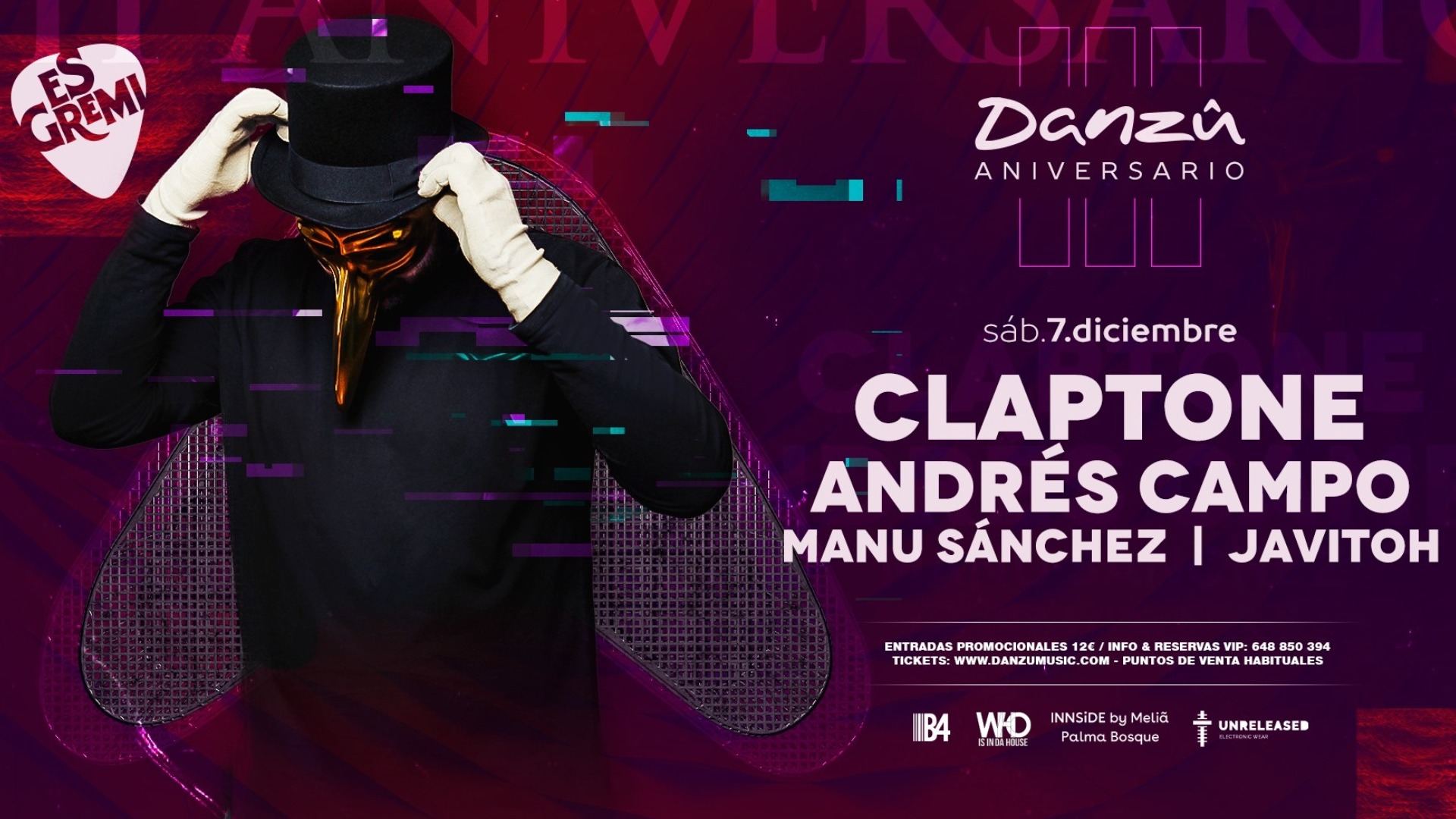 III Aniversario Danzû  at Es Gremi - Claptone & Andres Campo