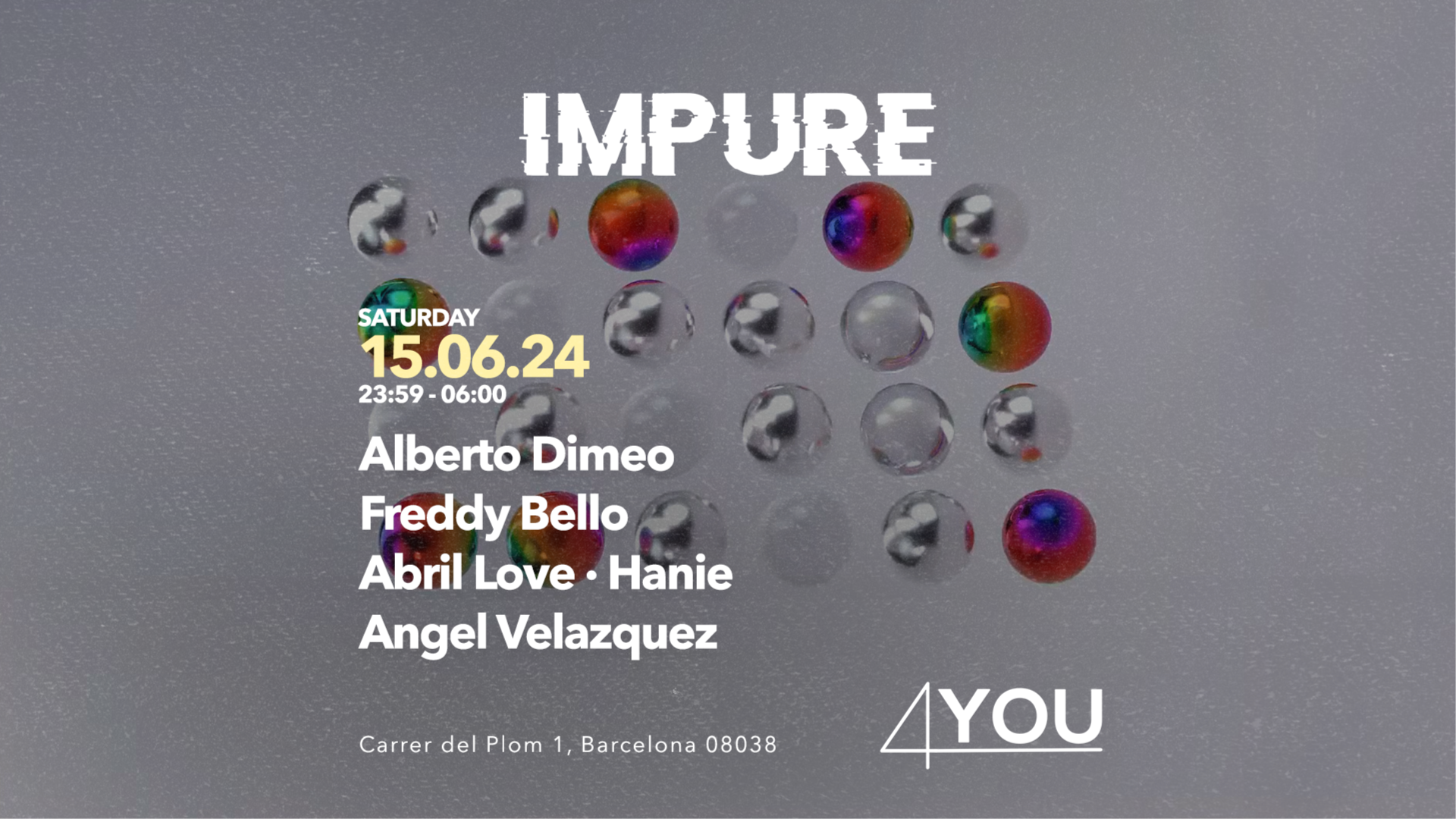 IMPURE pres. Alberto Dimeo, Freddy Bello, Abril Love, Hanie, Angel Velazquez image
