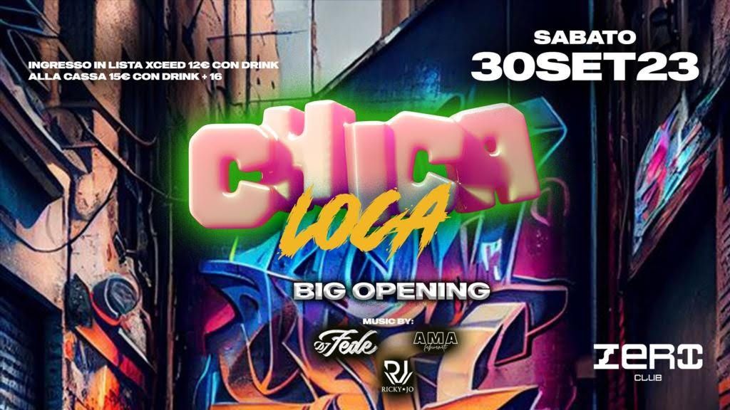 Cartell de l'esdeveniment Inaugurazione invernale - Chicaloca - ATTO 1