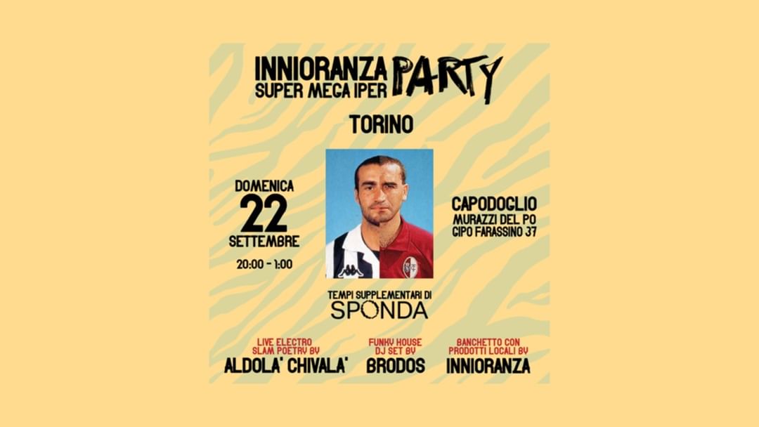 Couverture de l'événement Innioranza Super Mega Iper Party ✷ Sponda ✷ Capodoglio