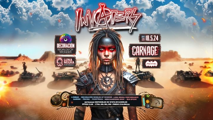 Cover for event: INVADERS "CARNAGE" + SANTA SALUT LIVE + BASSGAME + SPOOK