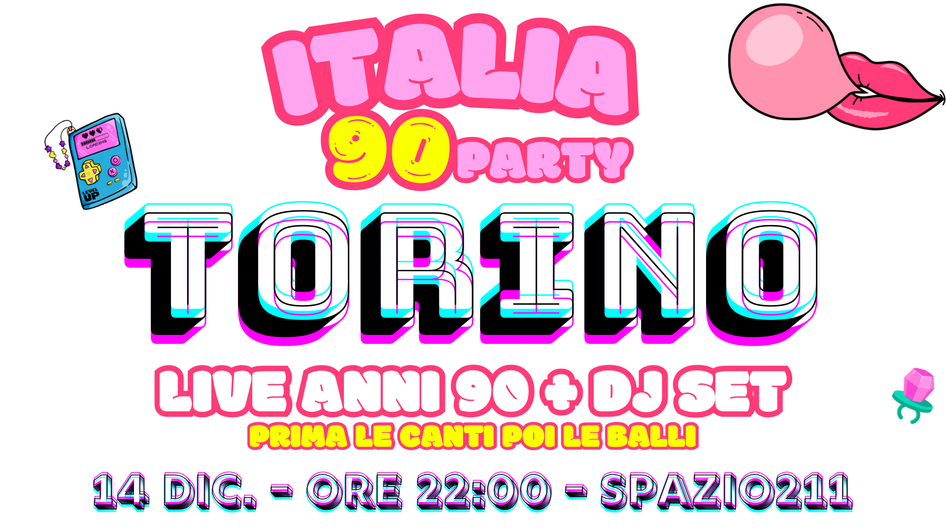 ITALIA 90 PARTY TORINO | LIVE + DJ SET | SPAZIO211 | 14/12
