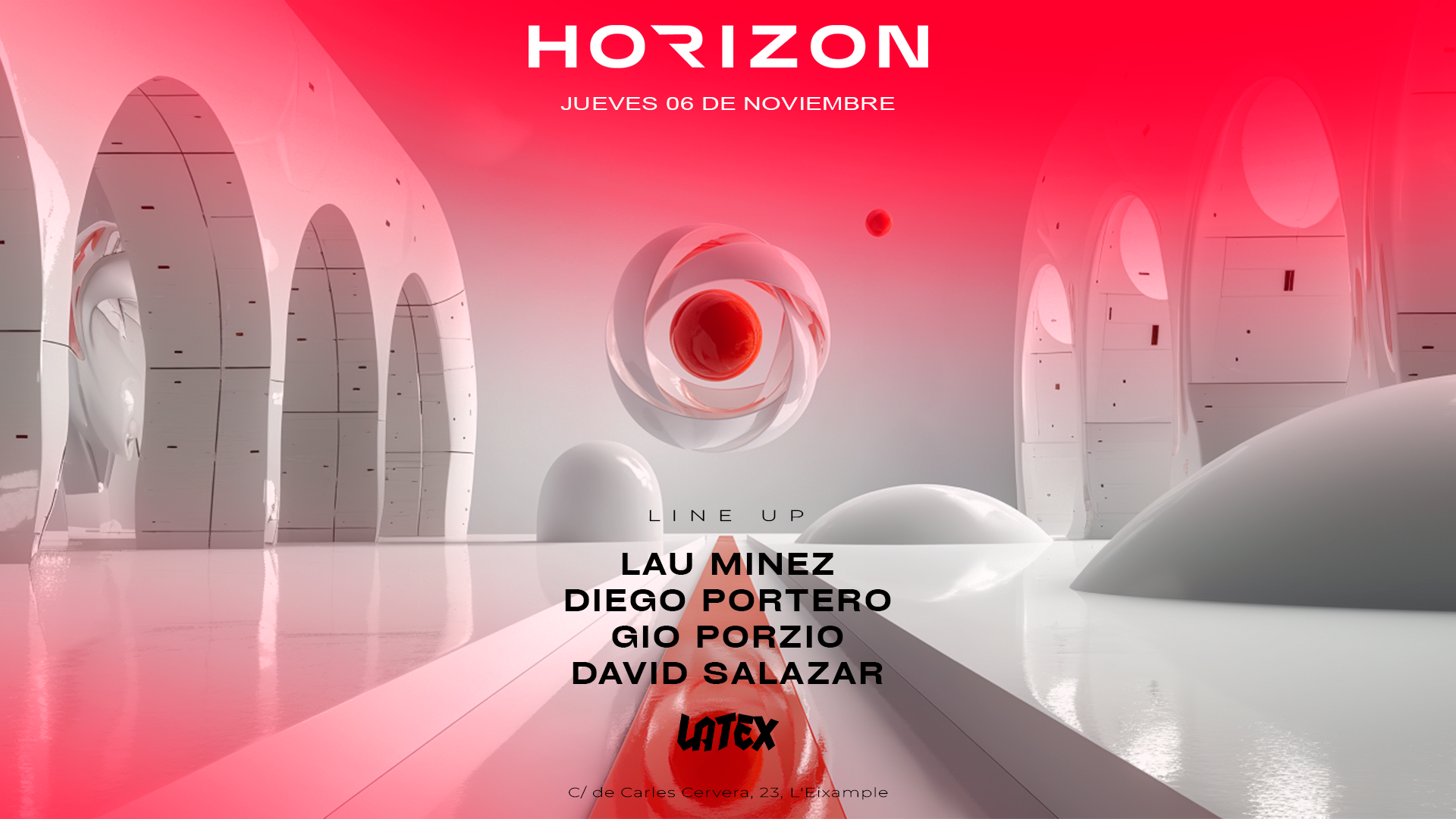 J06/11 HORIZON: DAVID SALAZAR + DIEGO PORTERO + GIO PORZIO + LAU MINEZ en LATEX image