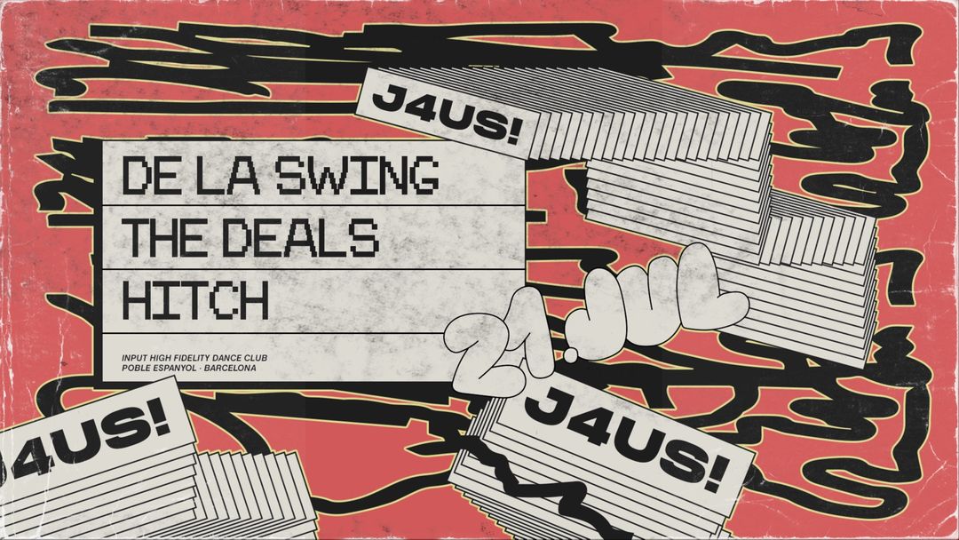 Cartell de l'esdeveniment J4US pres. DE LA SWING