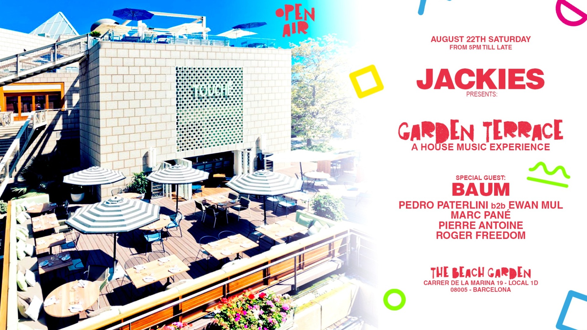 Jackies pres: Garden Terrace Open Air w/ Baum (House Music) image